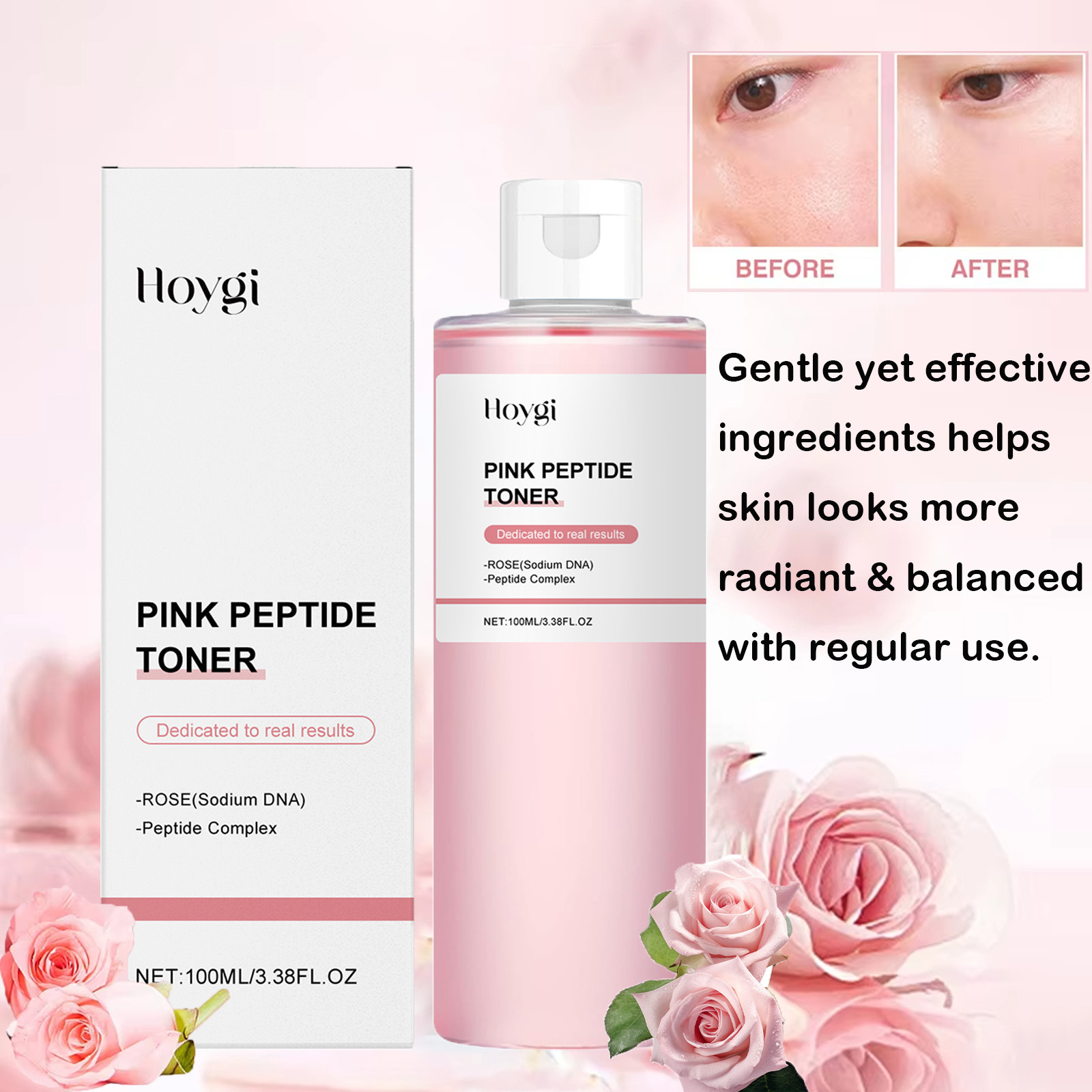 Rose Water Spray - Toner de essência de rosa brilhante